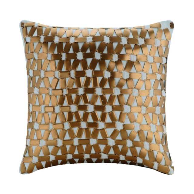 "Designer Lattice, Trellis, 3D Light Blue Euro Size Pillow Cover 24""x24""/26""x26" - image 1