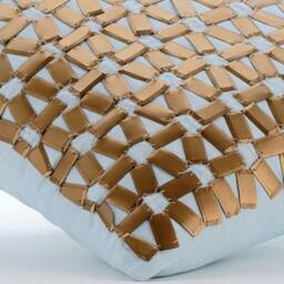 "Designer Lattice, Trellis, 3D Light Blue Euro Size Pillow Cover 24""x24""/26""x26" - thumbnail 2