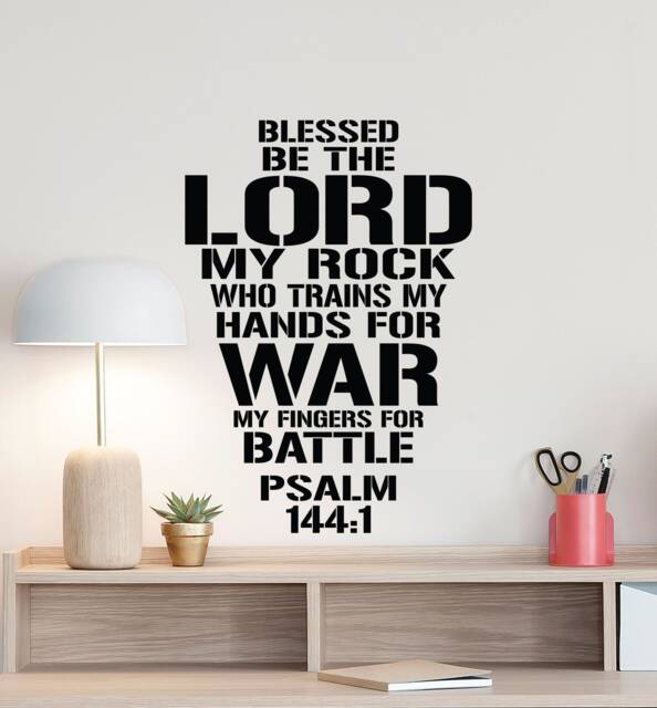 Blessed Be The Lord Wall Decal Psalm 144 Poster Religious Sign Home Quote Church Vinyl Sticker Prayer Gift Christian Decor Art 5-35 - image 1