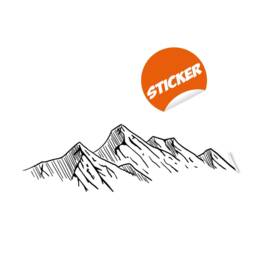 Mountain Silhouette Sticker - Laptop Art Car Stickers Wall Vinyl Decal Mural Decor Peel & Stick Mountains Peak Hills Decals Cutting - thumbnail 2