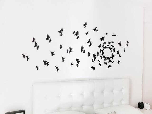 Gossip Girl Wall Art, Black Butterfly Decor, 3D Butterflies, Butterflies, Decals - image 1