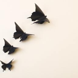 Gossip Girl Wall Art, Black Butterfly Decor, 3D Butterflies, Butterflies, Decals - thumbnail 3