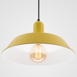 Emil Ceiling Pendant Lamp - Yellow Retro Loft Industrial Minimalist - thumbnail 2