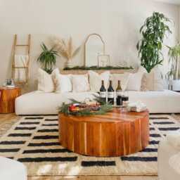 Beige Moroccan Berber Rug With Black Striped Pattern, Handmade Wool Shag Rug, Tribal Style Carpet, 9x12 Living Room - thumbnail 3