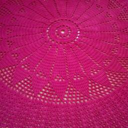 Handmade Cotton Crochet Round Rug, Doily Design - thumbnail 4