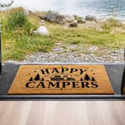 Happy Campers Doormat - Camping Gift Caravan Welcome Mat - thumbnail 2