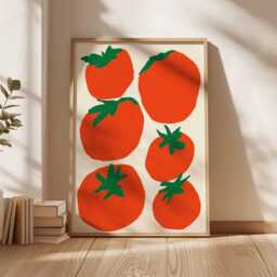 Tomato Art Print, Retro Abstract Kitchen Wall Decor - thumbnail 3