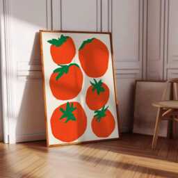 Tomato Art Print, Retro Abstract Kitchen Wall Decor - thumbnail 4