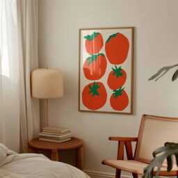 Tomato Art Print, Retro Abstract Kitchen Wall Decor - thumbnail 2