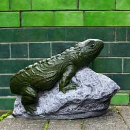 Concrete Lizard Statue Stone Reptile Figurine Cement Garden Sculpture Outdoor Yard Ornament Patio Decor Animal Figure Reptile Lover Gift - thumbnail 3