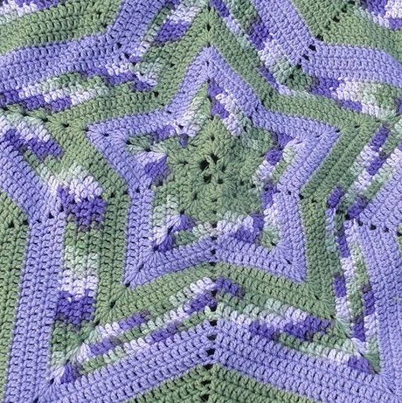 Crocheted Star Blanket - Baby Blanket/Lap Blanket/Afghan Gender Neutral - image 1