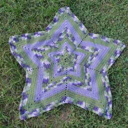 Crocheted Star Blanket - Baby Blanket/Lap Blanket/Afghan Gender Neutral - thumbnail 3