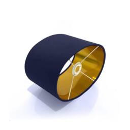 New Luxury Handmade By Order High Quality Navy Blue 52 Cotton Fabric Lamp Shade Oval Shape Oval Metallic Lining - thumbnail 2