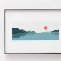 Three Cliffs Bay Print, Bae Y Tri Chlogwyn, Gower Peninsula, Gwyr, Welsh Travel Art, Coast Art - thumbnail 2