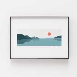 Three Cliffs Bay Print, Bae Y Tri Chlogwyn, Gower Peninsula, Gwyr, Welsh Travel Art, Coast Art - thumbnail 1