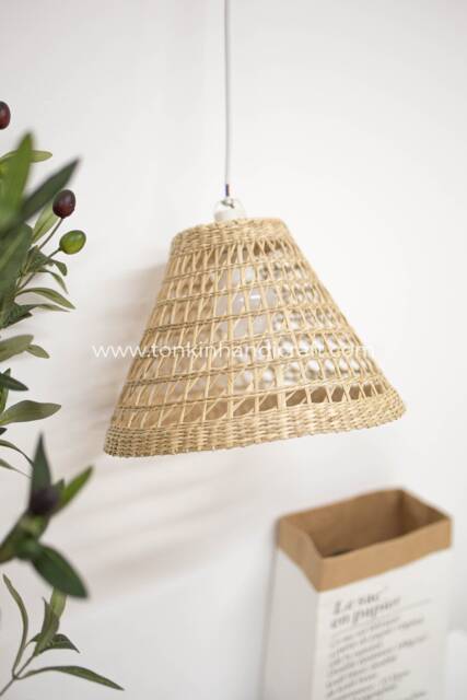 Seagrass Lampshade Rattan Pendant Light, Handicraft, Handmade Shop Display Decoration Rustic Gift, Housewarming Gift, Home Decoration