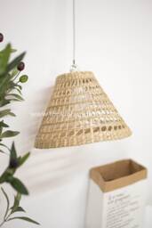 Seagrass Lampshade Rattan Pendant Light, Handicraft, Handmade Shop Display Decoration Rustic Gift, Housewarming Gift, Home Decoration - thumbnail 1