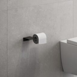 Modern Black Toilet Paper Holder Steel Bathroom Organizer - Rustproof - thumbnail 3