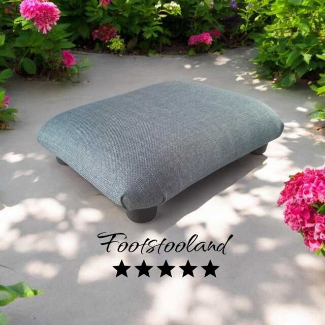 Handmade Low Footstool Plain Linen Look, Home Office Decor, Ud - image 1