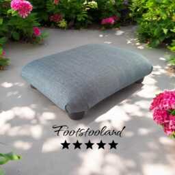 Handmade Low Footstool Plain Linen Look, Home Office Decor, Ud