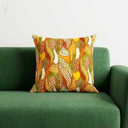 Retro Mid Century Modern Cushion Cover Abstract Leaf Pattern Boho Colorful Double Sided Pillow