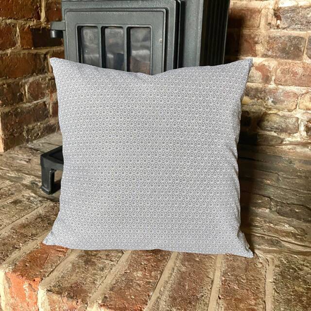 1123. Grey Saki Stars Handmade 100% Cotton Cushion Cover, Various Sizes - image 1