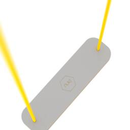 Nuki Rectangle Kids Swing Gray Seat, Yellow Rope - thumbnail 2
