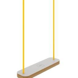 Nuki Rectangle Kids Swing Gray Seat, Yellow Rope - thumbnail 3