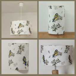 Lampshade - Hanging Light With Bird Motifs Titmouse Design, Romantic & Refined Decor, Christmas Or Birthday Gift Idea - thumbnail 4