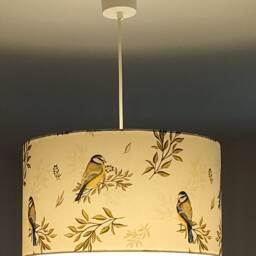 Lampshade - Hanging Light With Bird Motifs Titmouse Design, Romantic & Refined Decor, Christmas Or Birthday Gift Idea - thumbnail 3