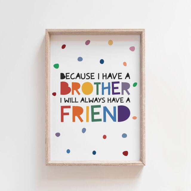 Brother Print, Big Bro, Lil Boys Nursery Prints, Bedroom Sibling Wall Art, Decor, Twin Playroom - image 1