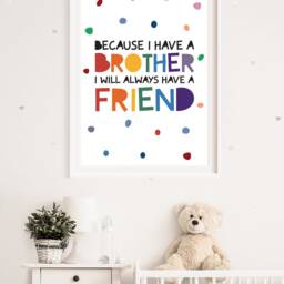 Brother Print, Big Bro, Lil Boys Nursery Prints, Bedroom Sibling Wall Art, Decor, Twin Playroom - thumbnail 3