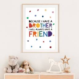 Brother Print, Big Bro, Lil Boys Nursery Prints, Bedroom Sibling Wall Art, Decor, Twin Playroom - thumbnail 2