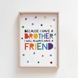 Brother Print, Big Bro, Lil Boys Nursery Prints, Bedroom Sibling Wall Art, Decor, Twin Playroom - thumbnail 1