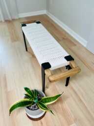 Hand-Woven Entryway Bench Mcm Style End Of Bed & Mudroom Seating - Custom-Made, Multiple Sizes