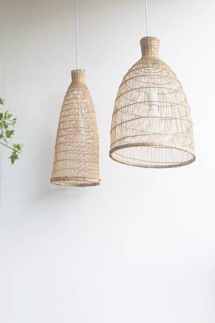 Large Bamboo Rattan Pendant Lamp - Woven Rustic Boho Light - image 1