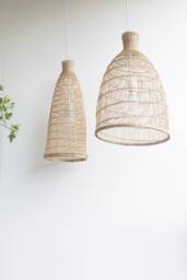 Large Bamboo Rattan Pendant Lamp - Woven Rustic Boho Light