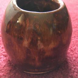 Marbled Brown Ceramic Vase, Pencil & Pen Holder/Pottery Desk Paper Weight/Ceramics Pottery/Ceramic Gift Ideas For Christmas - thumbnail 2