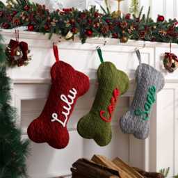 Personalized Pet Dog Christmas Stocking, Bone Stockings, Holiday Stocking For Dog, Gift, Knitted Stockings - thumbnail 4