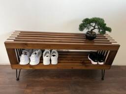 Exclusive Designed Handmade Rustic Wood Shoe Rack - thumbnail 1