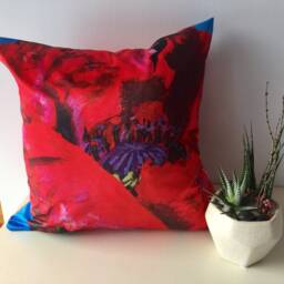 Red Poppy Art Satin Pillow Cover, Floral Throw - 20x20