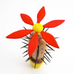 Wooden Cactus Sculpture Hand-Painted Linden Wood Figurine - thumbnail 4