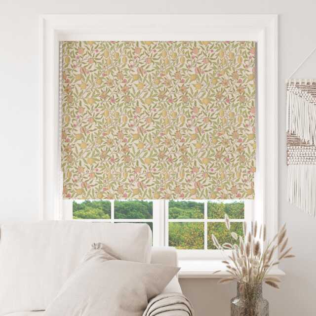 Custom Made To Measure Roman Blind Shade William Morris Pomegranate Buttercup Hand Crafted - image 1