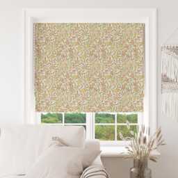 Custom Made To Measure Roman Blind Shade William Morris Pomegranate Buttercup Hand Crafted - thumbnail 1