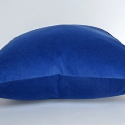 Royal Blue Cotton Velvet Pillow Cover, Luxe European Cushion, Zipper Closure - thumbnail 3