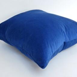 Royal Blue Cotton Velvet Pillow Cover, Luxe European Cushion, Zipper Closure - thumbnail 4