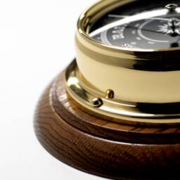 Tabic Prestige Solid Brass Traditional Barometer Mounted On A English Oak Mount, Handmade in England - thumbnail 3