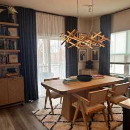 Coastal Oak Wood Chandelier - Handmade Wooden Lighting For Dinning Room, Unique Ceiling Light Dining Table & Kitchen Hanging Lamp - thumbnail 3
