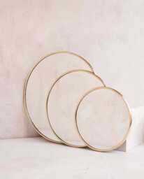 Moroccan Round Brass Mirror - Handmade Gold Wall Art & Home Decor - thumbnail 1