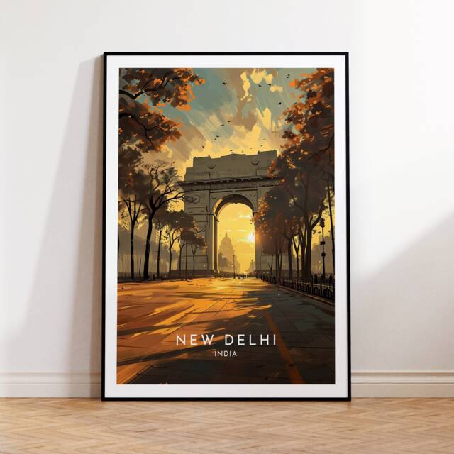 New Delhi Travel Print - India, Poster, Home Decor, Gift Or Canvas - image 1
